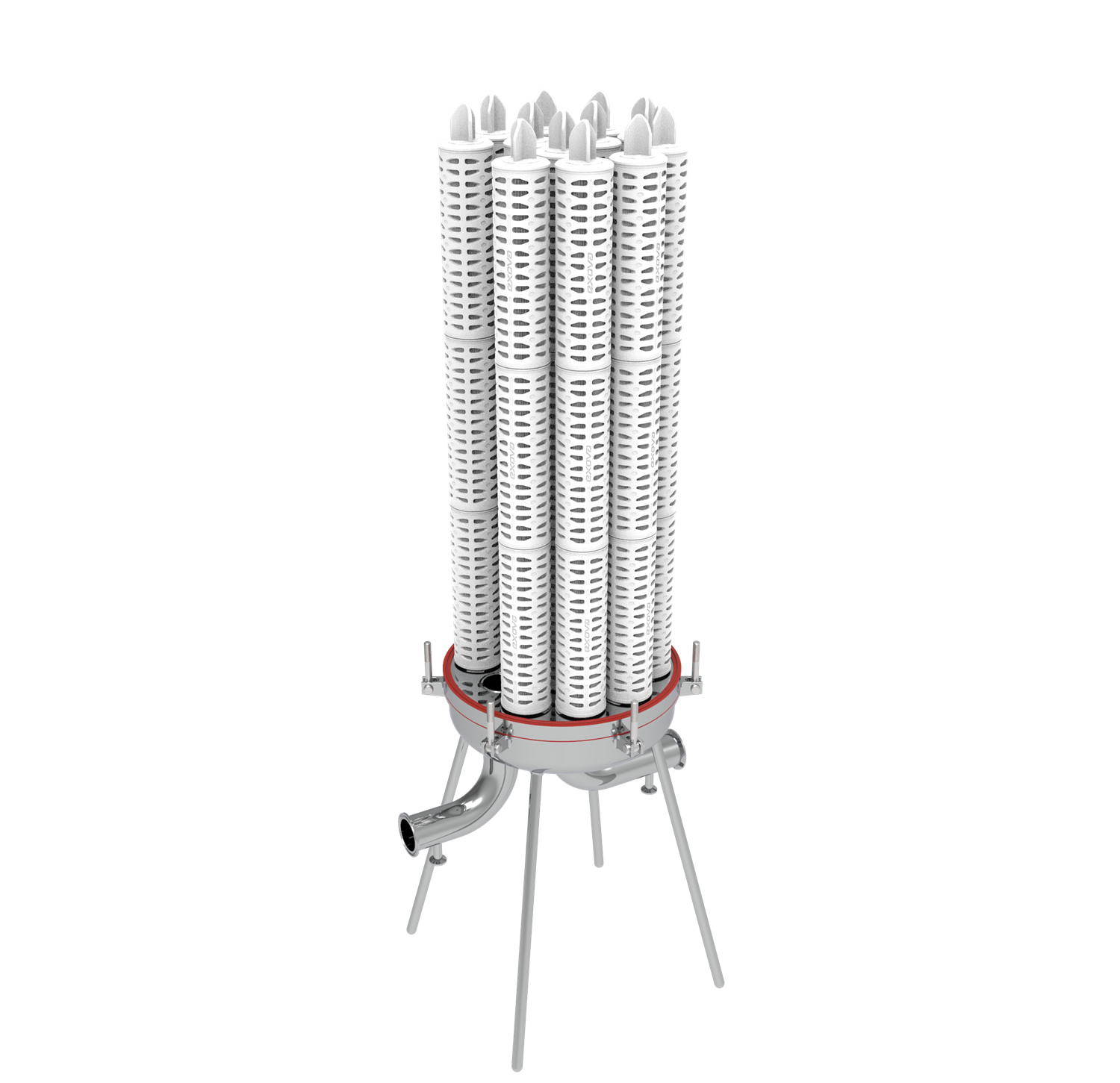 Carcasa portafiltro sanitaria SaniFlow multi-elemento con cartuchos filtrantes