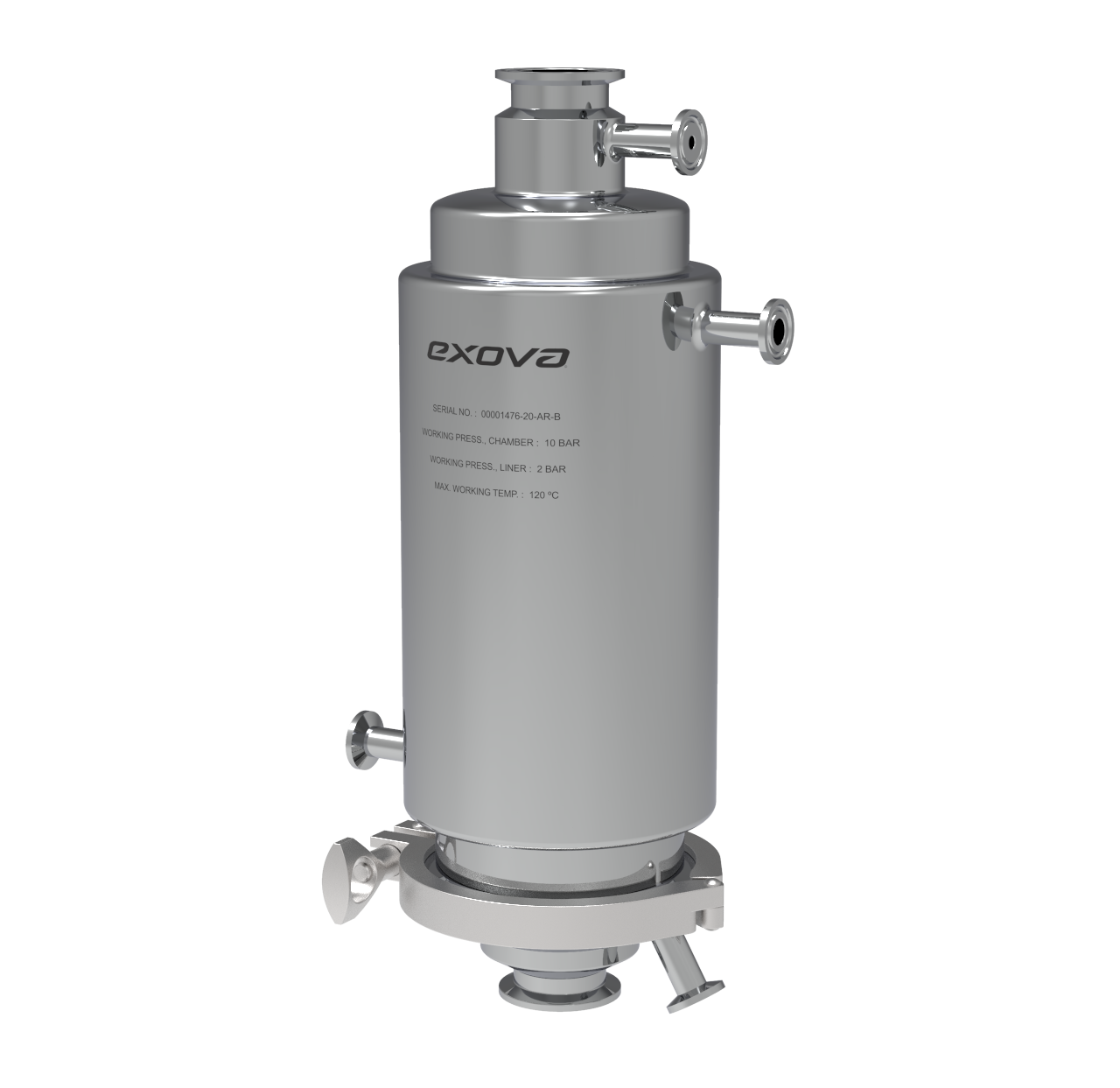 Carcasa portafiltro sanitaria SaniFlow SNU-01 para gases, acero inoxidable 316L