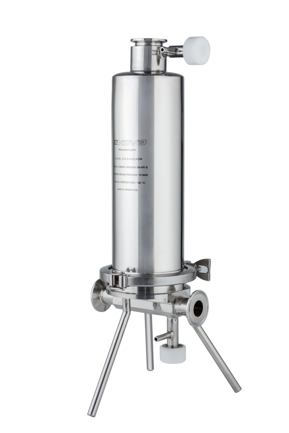 Carcasa portafiltro sanitaria SaniFlow STE-01 en acero inoxidable 304