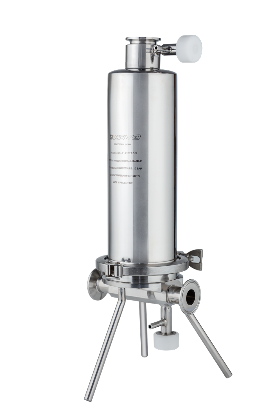 Carcasa portafiltro sanitaria SaniFlow STU-01 en acero inoxidable 316L
