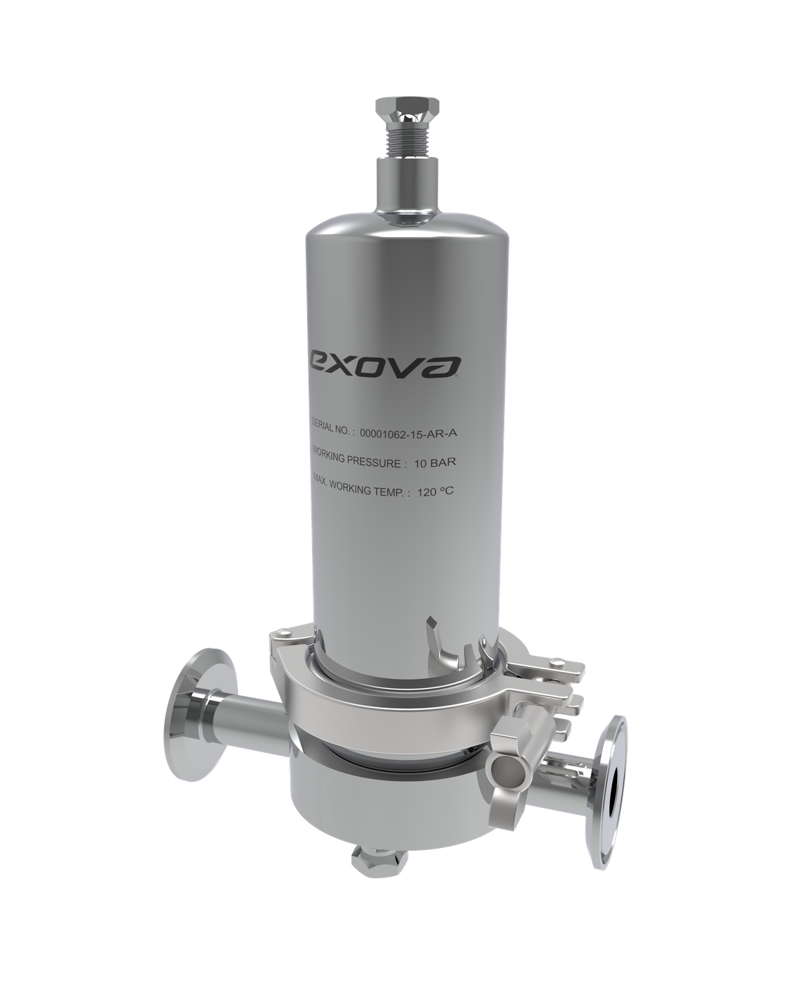 Mini carcasa portafiltro sanitaria SaniFlow STU-50 en acero inoxidable 316L