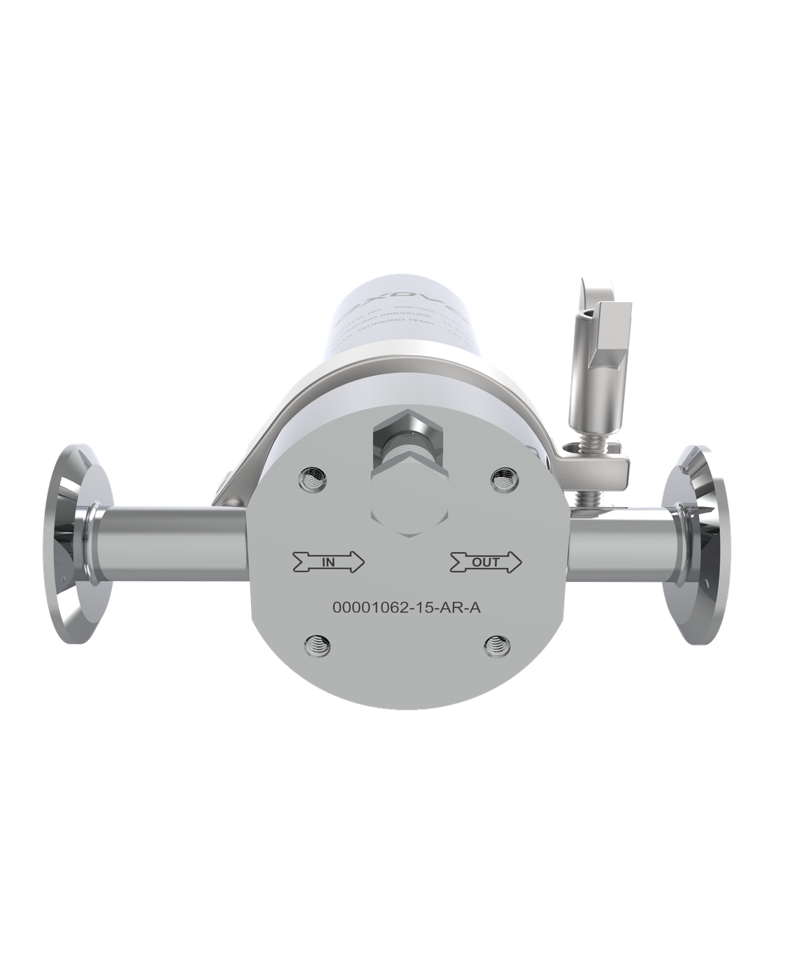 Mini carcasa portafiltro sanitaria SaniFlow STU-50 en acero inoxidable 316L